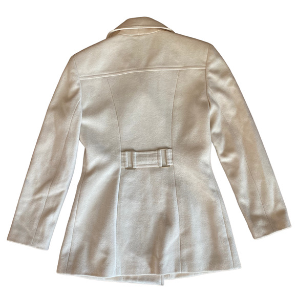 BEBE Classic Wool Ivory Double Breasted Pea Coat Jacket Size 2 - Picture 5 of 7